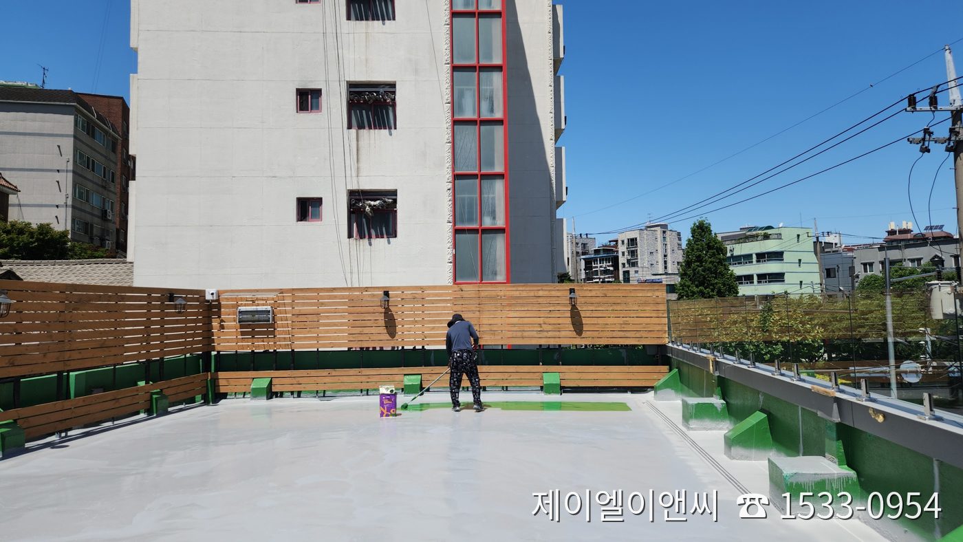 양천구 상가 옥상 폴리우레아방수 시공 현장